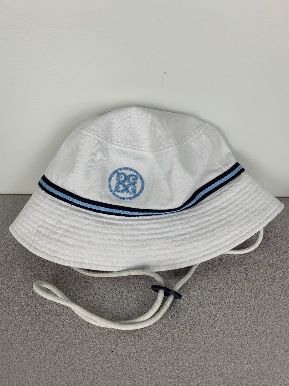 G/Fore Circle G's Logo Drawcord Striped Bucket Hat